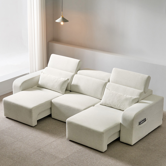 엘런스 아쿠아텍스 4인 모션 슬라이딩 무빙 리클라이너 소파