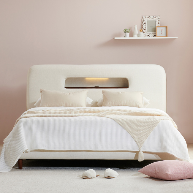 포르티 아쿠아텍스 패브릭 LED 호텔 평상형 와이드 침대(라지킹)