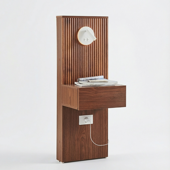 델라인 템바보드 LED 조명 콘센트 침대 협탁 선반