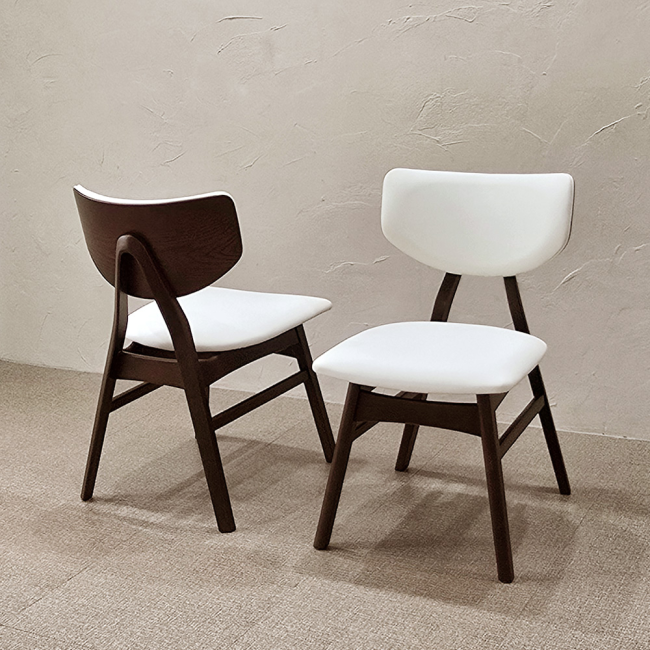 마르시 실리콘레더 원목 식탁의자