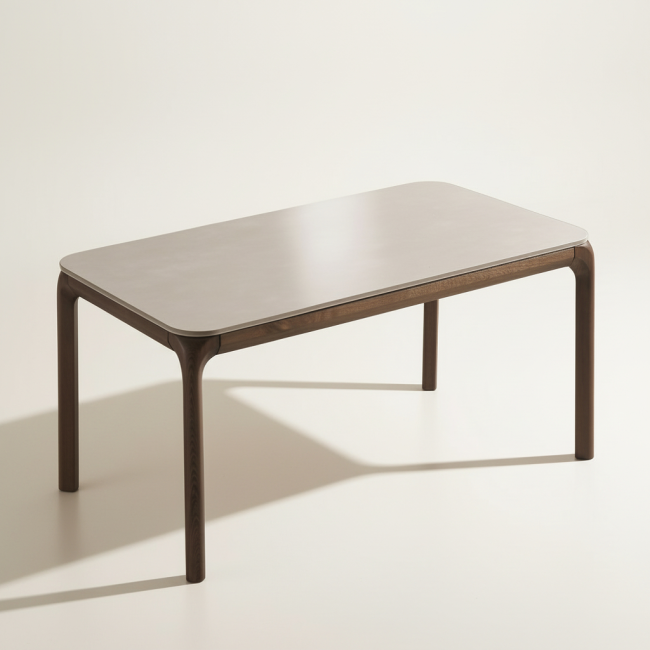 피어몬 애쉬 원목 양면 포세린 세라믹 4인 식탁 테이블