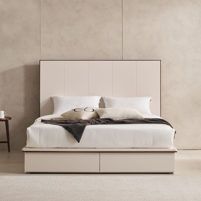 어바나 원목 서랍 수납 호텔 평상형 침대(퀸/킹)