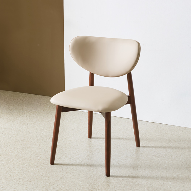 메릴본 원목 실리콘레더 가죽 식탁 의자