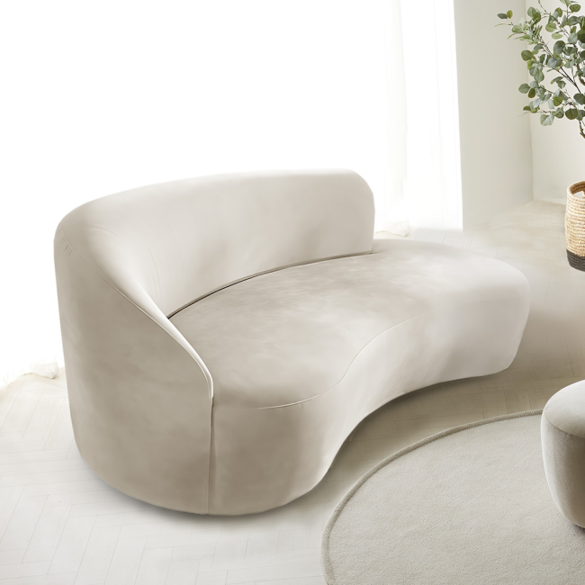 메리오 라누고 스웨이드 패브릭 라운드 조약돌 구름 호텔 라운지 소파