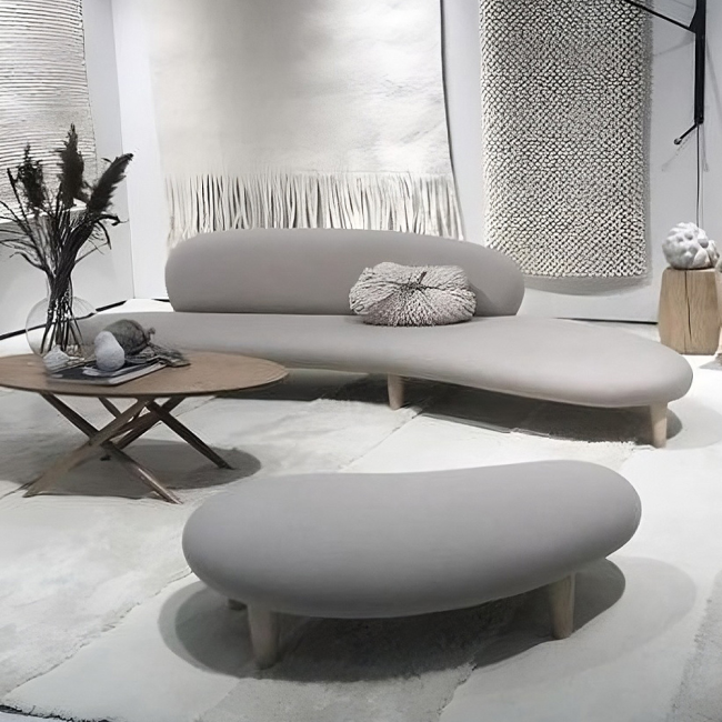 세미노 라누고 스웨이드 패브릭 라운드 조약돌 구름 호텔 라운지 소파