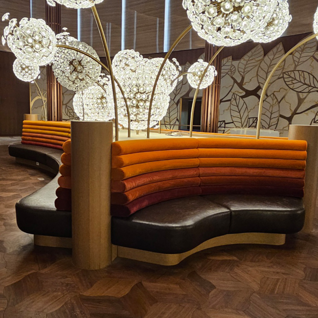 호텔 로비 라운지 카페 식당 매장 업소용 붙박이 소파 벽소파