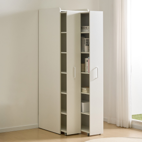 블러스 슬림 듀얼 슬라이딩 높은 6단 책장 책꽂이 거실 수납장