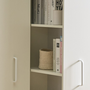 블러스 슬림 듀얼 슬라이딩 높은 6단 책장 책꽂이 거실 수납장