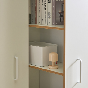 블러스 슬림 듀얼 슬라이딩 높은 6단 책장 책꽂이 거실 수납장