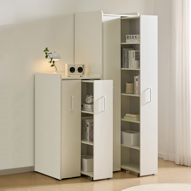 블러스 슬림 듀얼 슬라이딩 낮은3단+높은6단 책장 2종세트 책꽂이 수납장