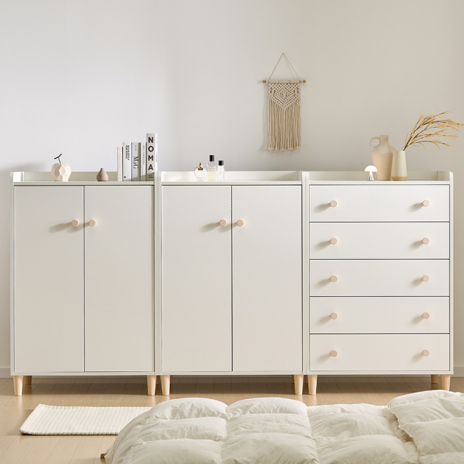 에킨슨 유아동 아기 5단 서랍장 옷장 3종세트(다리형) 베이비장 수납장