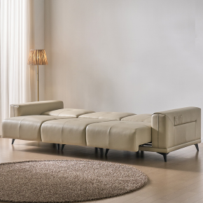 더스빌 하이브리드 레더 모션 슬라이딩 무빙 침대 4인 리클라이너 소파