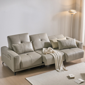 더스빌 하이브리드 레더 모션 슬라이딩 무빙 침대 4인 리클라이너 소파