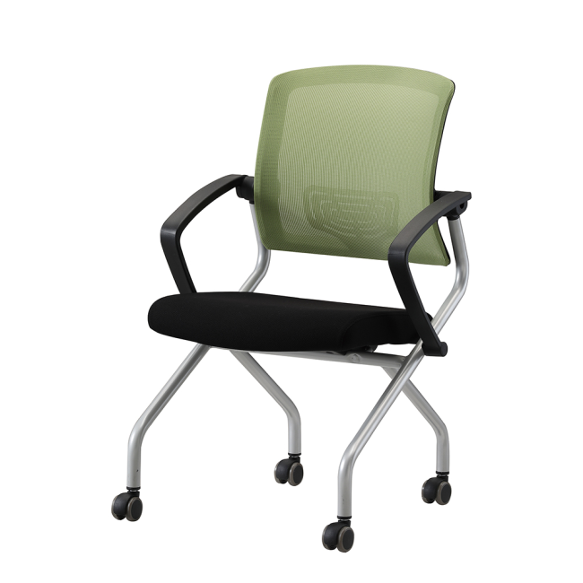 루트 A형 요추 바퀴 블랙 팔걸이 틸팅 폴딩 좌판 회의용 사무용 의자 RO-217