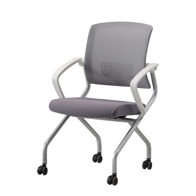 루트 A형 요추 바퀴 화이트 팔걸이 틸팅 폴딩 좌판 사무용 회의용 의자 RO-217W