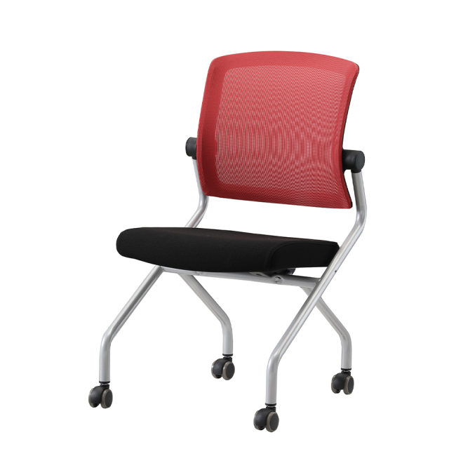 루트 A형 바퀴 블랙 틸팅 폴딩 좌판 회의용 사무용 의자 RO-219