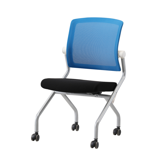 루트 A형 바퀴 화이트 틸팅 폴딩 좌판 회의용 사무용 의자 RO-219W