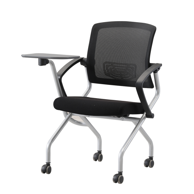 루트 A형 요추 수강용 바퀴 블랙팔걸이 폴딩좌판 강의실 학원 의자 RO-226A