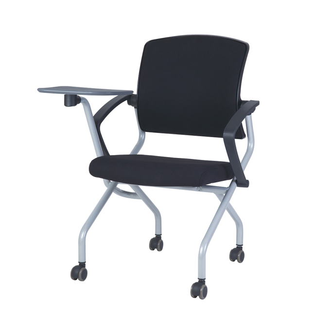 루트 B형 수강용 바퀴 블랙팔걸이 폴딩좌판 학원 강의실 의자 RO-226B