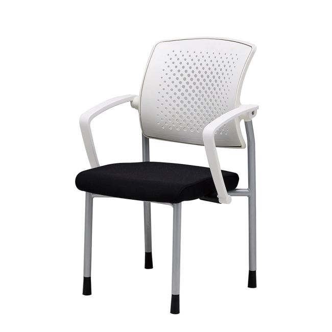 루트 C형 스타킹 화이트팔걸이 틸팅 회의용 사무용 의자 RO-229W