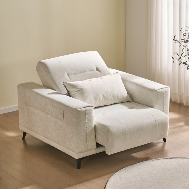 더스빌 아쿠아텍스 패브릭 모션 슬라이딩 무빙 침대 1인 리클라이너 소파