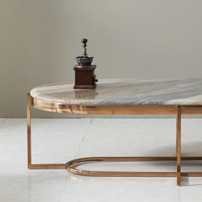 아먼드 스텐 로즈골드 대리석 거실 소파 테이블 좌탁