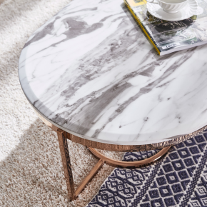 아먼드 스텐 로즈골드 대리석 거실 소파 테이블 좌탁