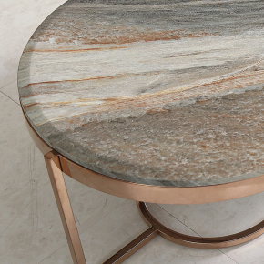 아먼드 스텐 로즈골드 대리석 거실 소파 테이블 좌탁