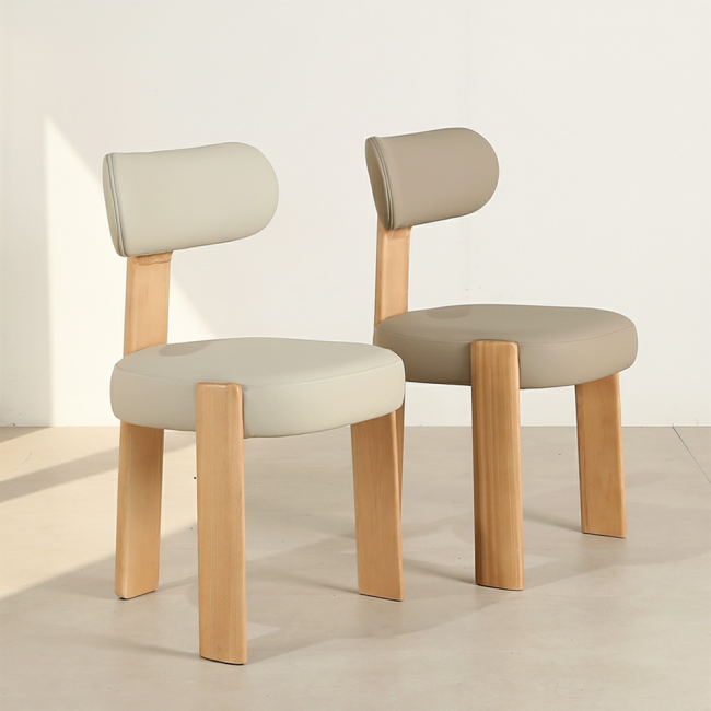 네브라 애쉬원목 가죽 식탁 의자