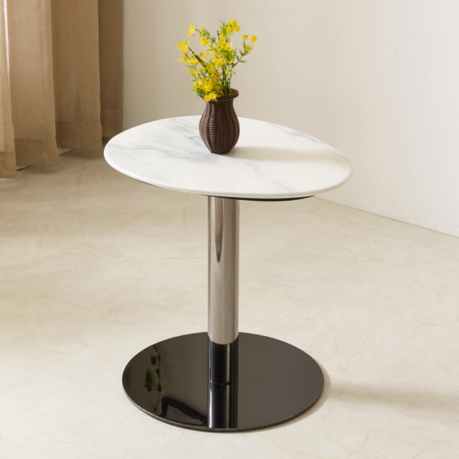 엘로나 듀얼 대리석 스텐 스틸 거실 소파 테이블 S