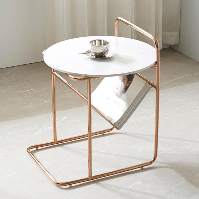 테오나 포세린 세라믹 스텐스틸 거실 사이드 테이블