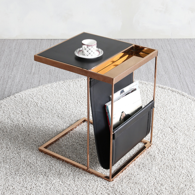 아르카 로즈골드 스텐스틸 수납 거실 사이드 테이블
