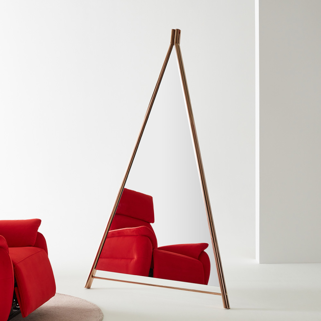 바로나 로즈골드 스텐스틸 삼각 전신 거울 전신경