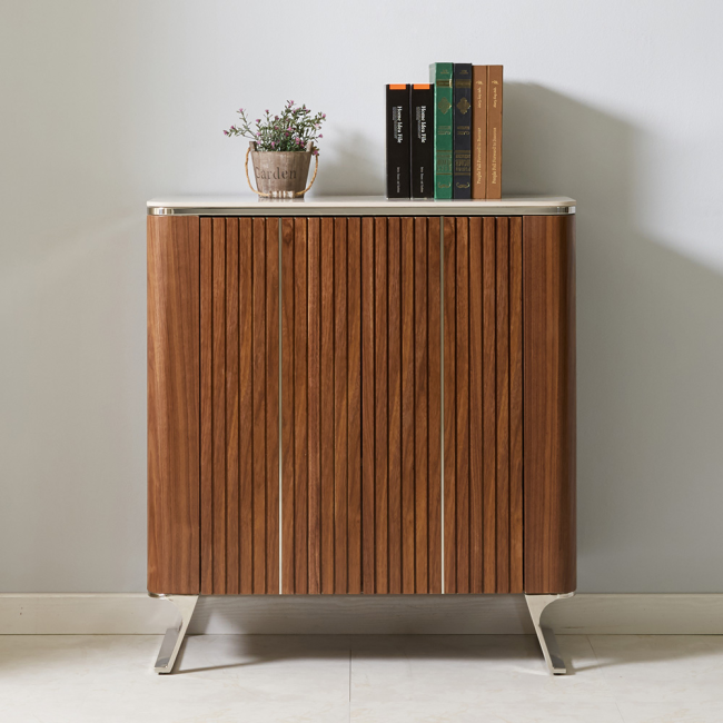 루마노 갤러리 포세린 통세라믹 월넛 도어 사이드보드 장식장 수납장