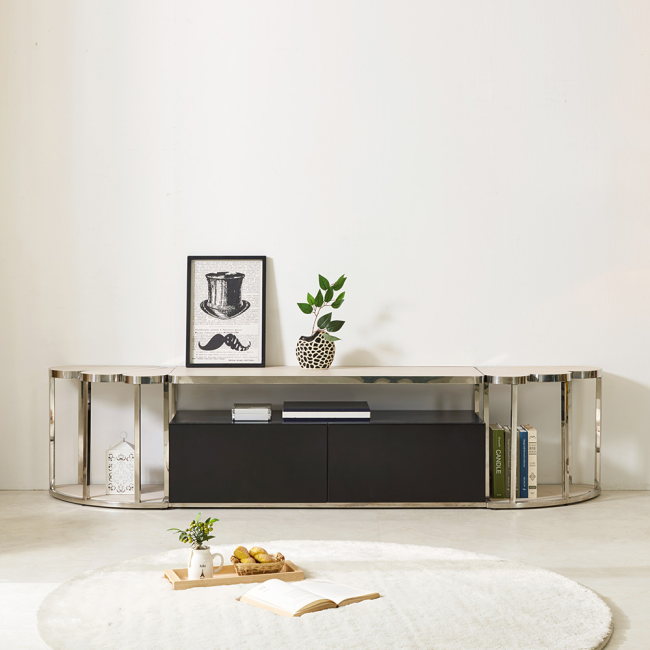 누벨로 서랍 포세린 통세라믹 스텐 스틸 2200 거실장 TV장