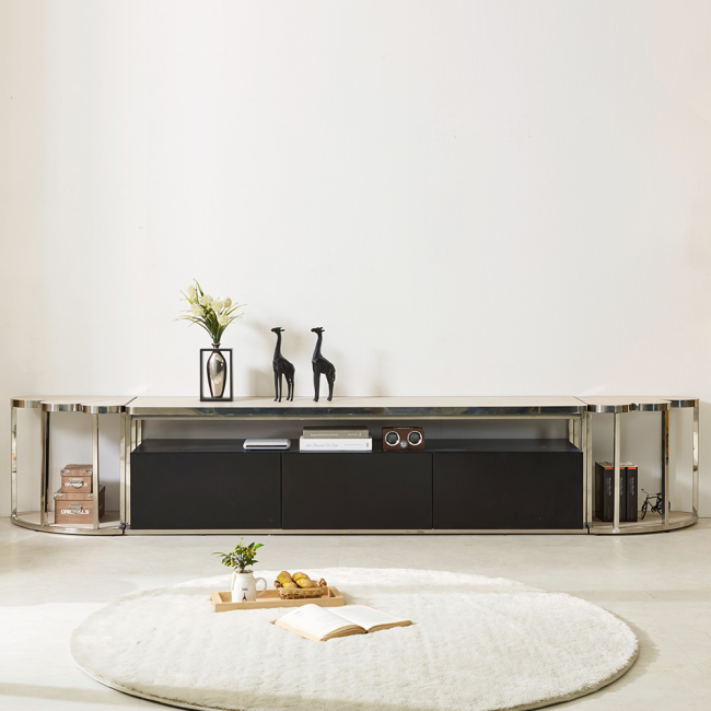 누벨로 서랍 포세린 통세라믹 스텐 스틸 2800 거실장 TV장