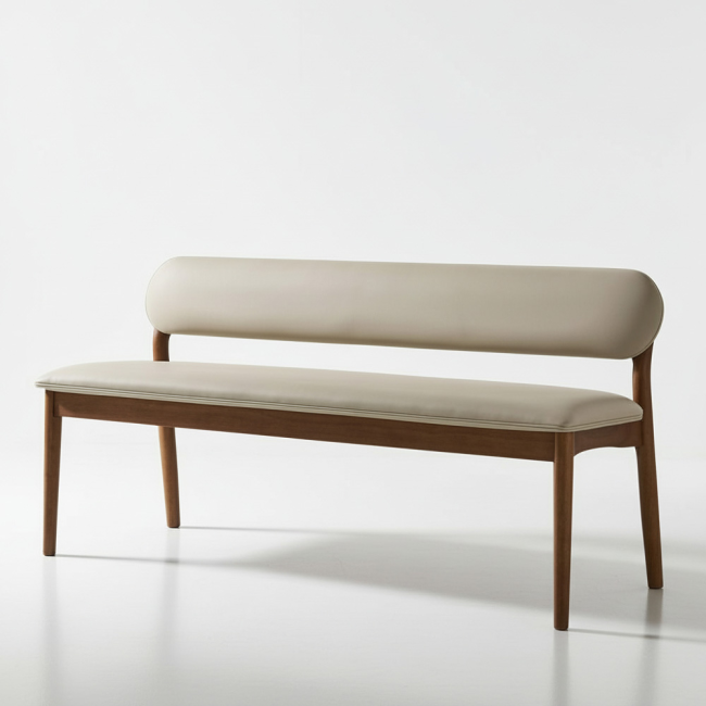 마르넬 원목 실리콘레더 1450 3인 벤치 의자