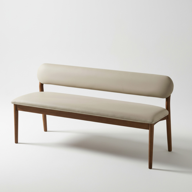 마르넬 원목 실리콘레더 1200 2인 벤치 의자