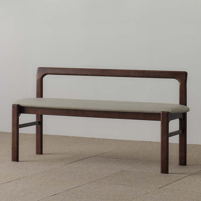 파인즈 실리콘레더 원목 1450 3인 벤치 의자