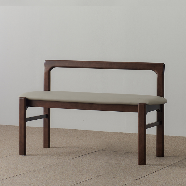 파인즈 실리콘레더 원목 1050 2인 벤치 의자