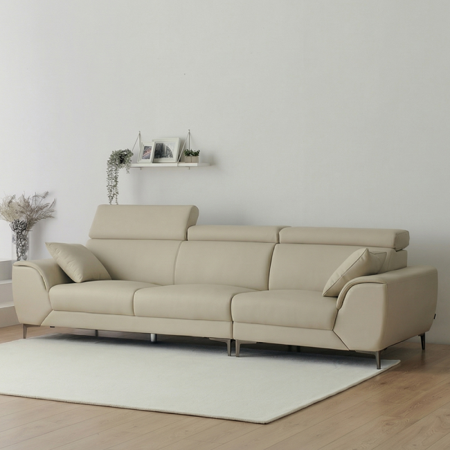 루프아 실리콘레더 가죽 헤드틸팅 4인 소파