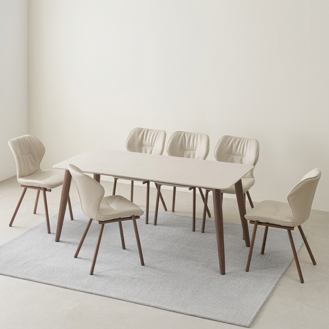 리오나 양면 포세린 세라믹 6인 식탁세트(의자6개)