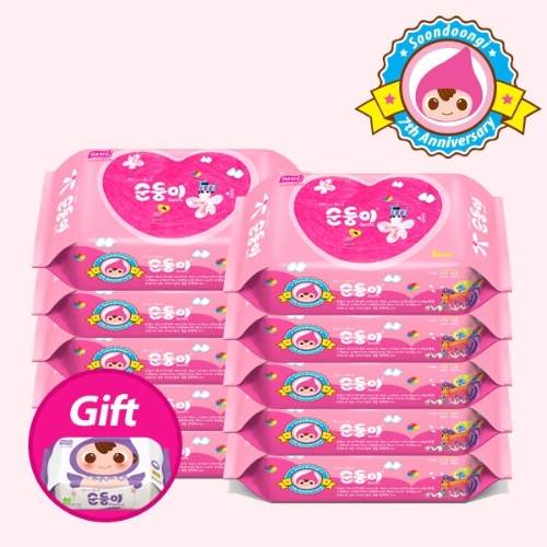 순둥이 7주년에디션(핑크) 리필형 80매 10팩