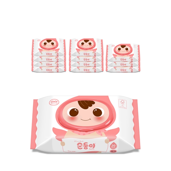 순둥이 베이직 무향 휴대 캡형 20매 12팩