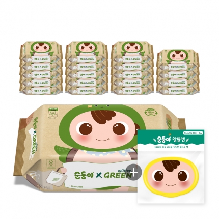 ★알뜰캡증정★ 순둥이 그린에디션 리필형 80매 20팩