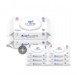 순둥이 생분해물티슈 살균티슈 캡형 60매 2팩+휴대캡형 20매 6팩