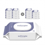 [10팩+10팩] 순둥이 생분해물티슈 소프트메이트65 캡형 72매 20팩