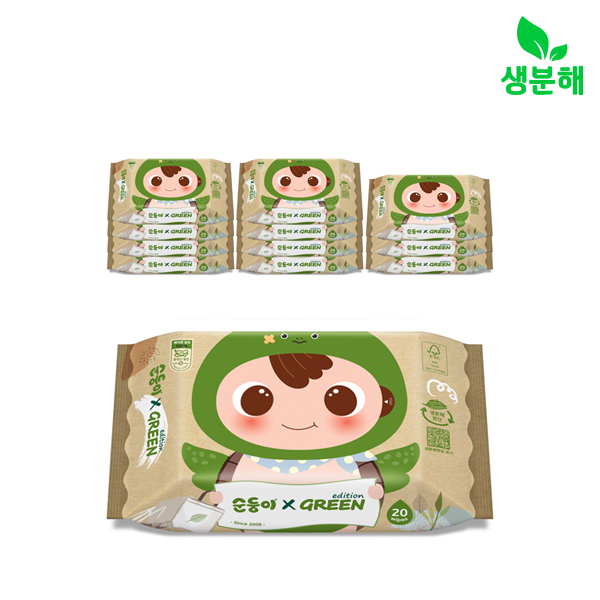 순둥이 그린에디션 휴대 리필형 20매 12팩