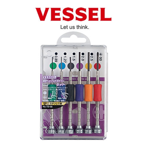 [VESSEL]베셀 TD-55,56,57,58 / 정밀 핵스 드라이버 세트 Precision Hex. driver Set /수공구,드라이버,십자드라이버,일자드라이버