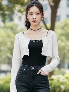 TOP(101283) 체인 크롭 가디건